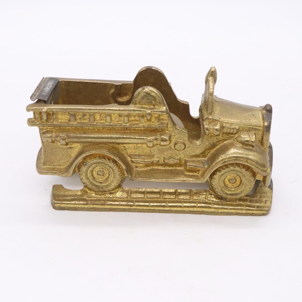 MSR Imports 4.5" Brass Firetruck Desk Stapler & Tape Dispenser Vintage 1993 - Picture 2 of 16